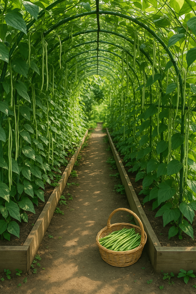 Chinese Yardlong Beans Over Arch Tunnels