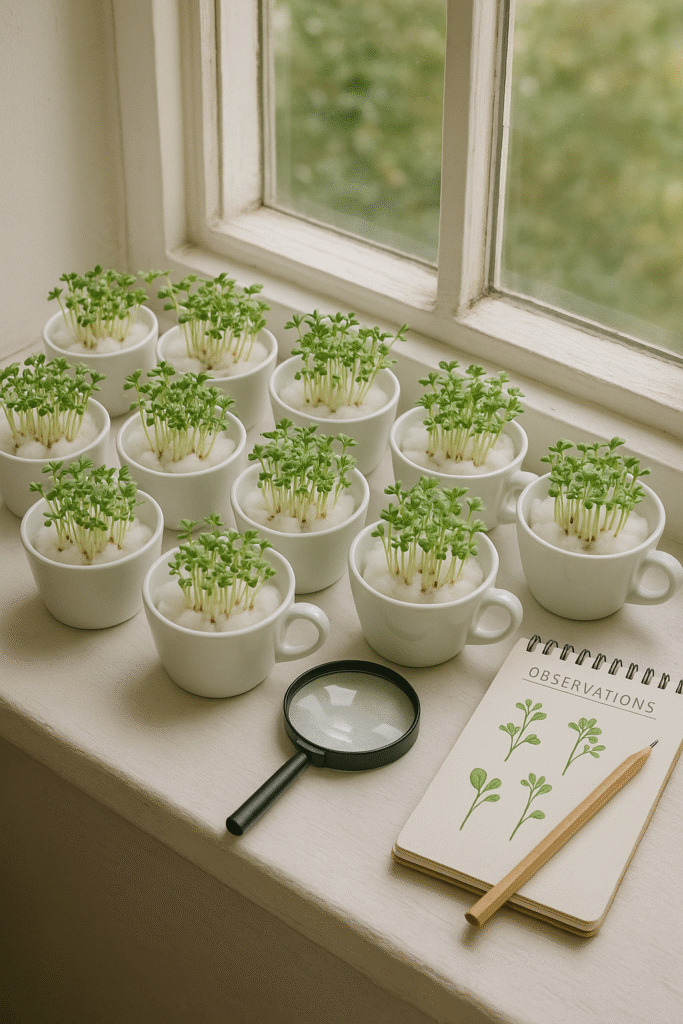 Cress in Cotton Wool Cups