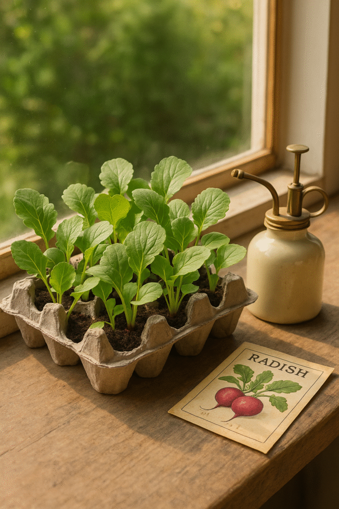 Radishes in an Egg Carton