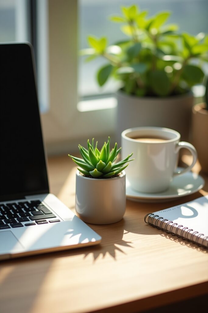 Jade Plant as Desktop Decor