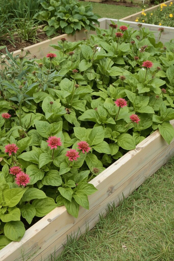 Bee Balm in the Veggie Patch