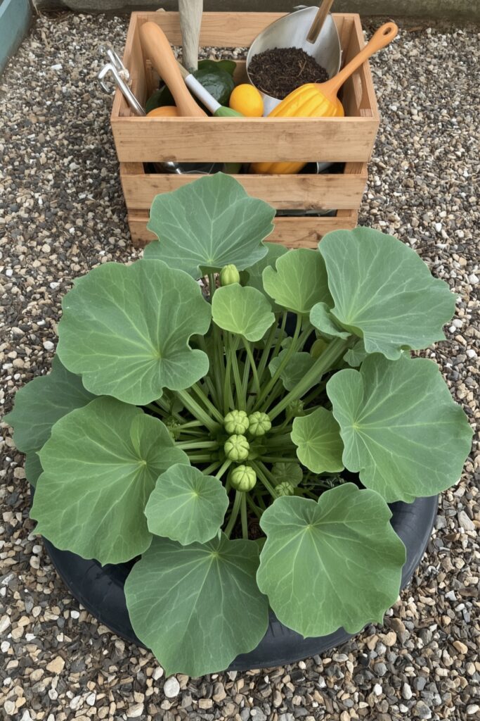 Courgettes in Grow Rings