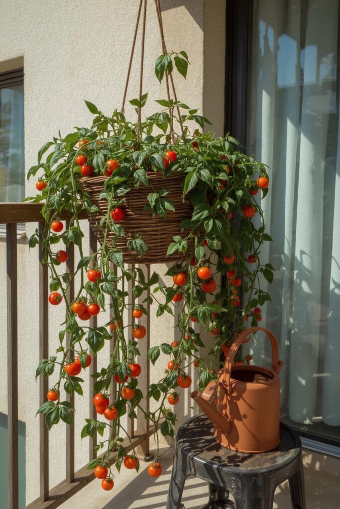Cherry Tomatoes in Hanging Baskets