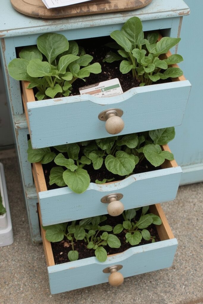 Beets in Recycled Storage Drawers