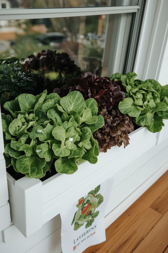 Lettuce Mixes in Window Boxes