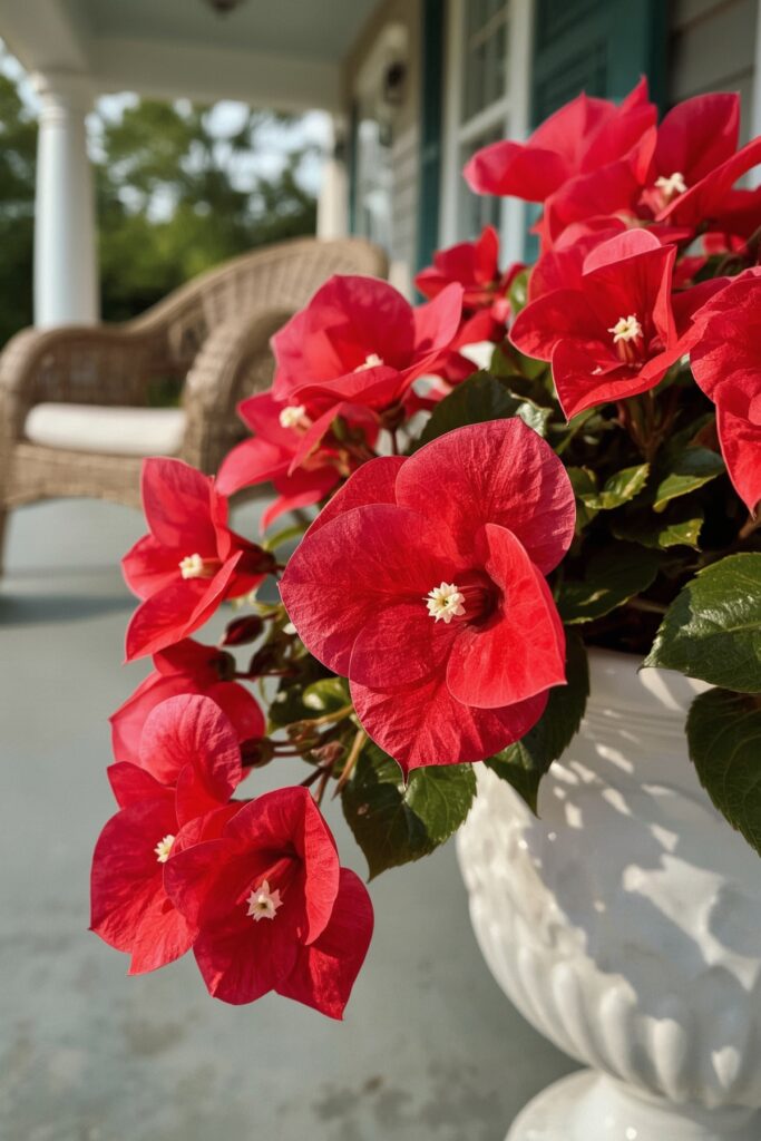 Tuberous Begonias on a Covered Porch