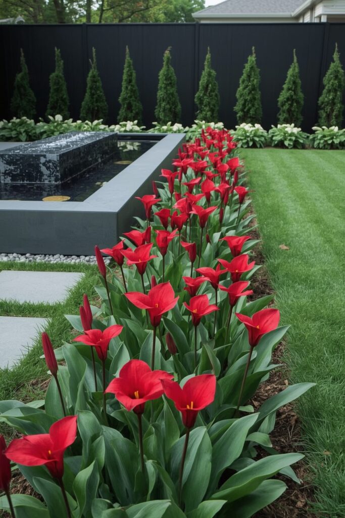 Canna Lilies in Modern Garden Beds
