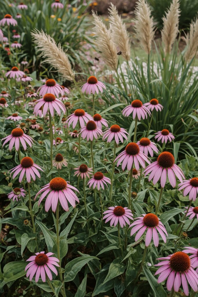 Coneflowers in Mixed Flower Beds