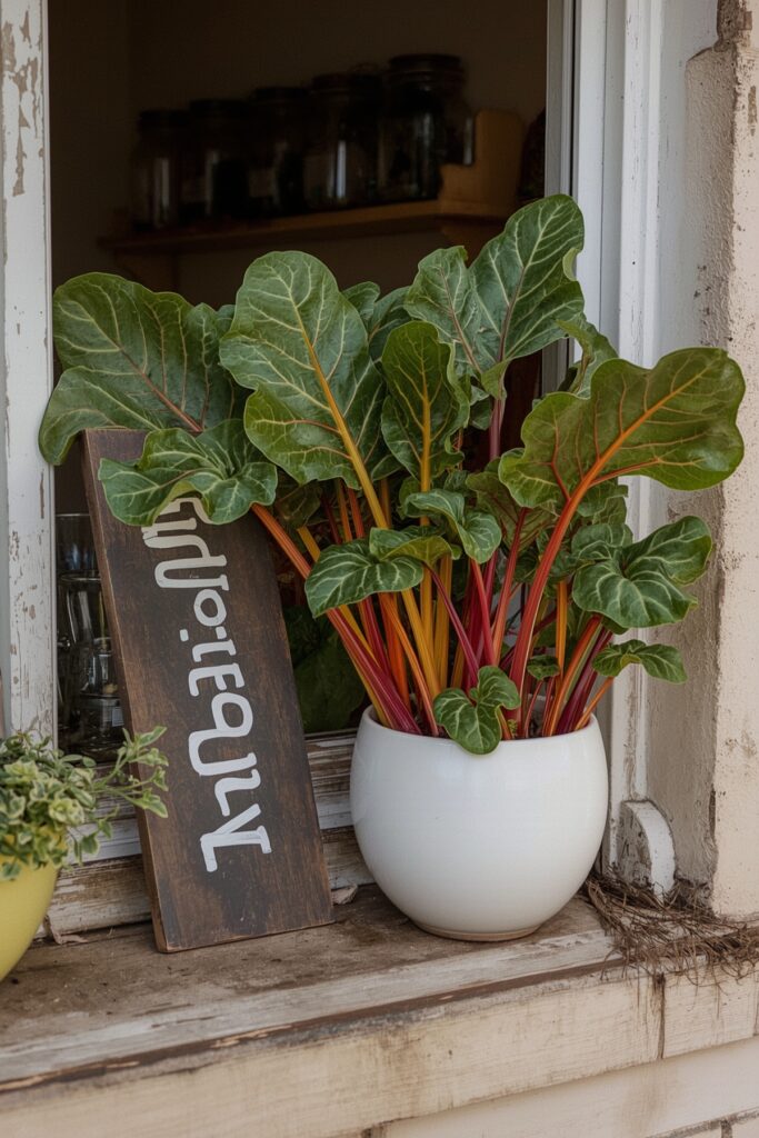 Rainbow Chard as an Ornamental Filler
