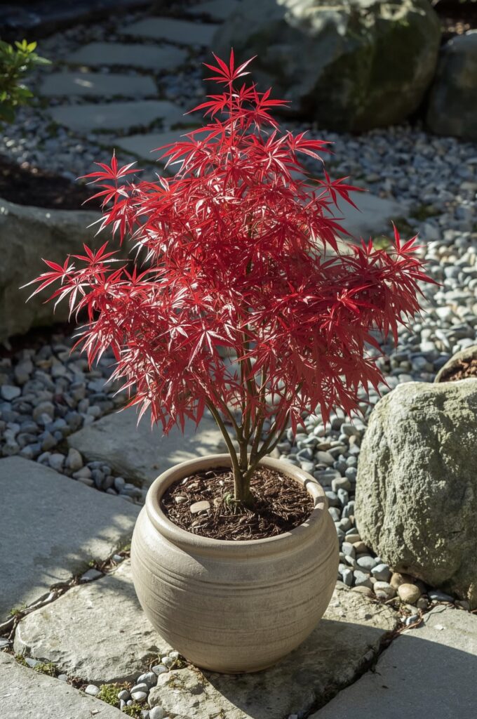 Dwarf Japanese Maple in a Container