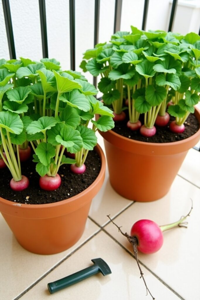 Quick-Grow Radishes in Pots