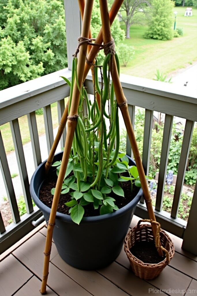 Pole Beans with Supports