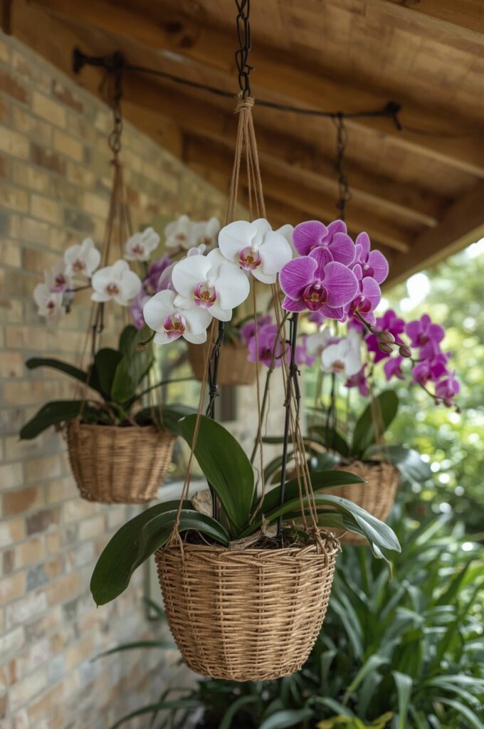 Orchids in Hanging Baskets
