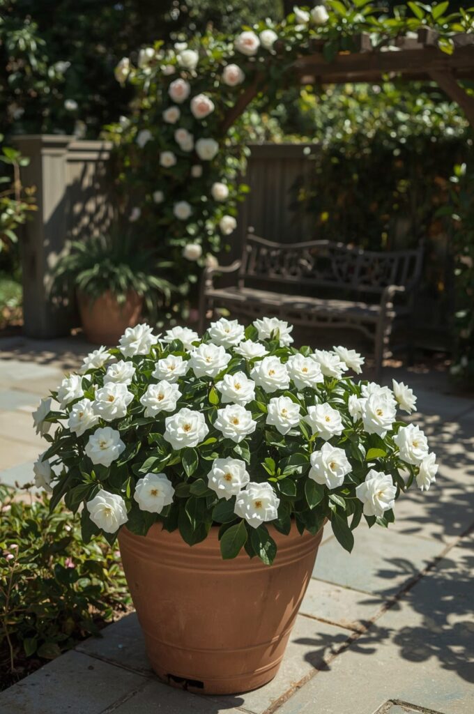Gardenias in Large Patio Planters