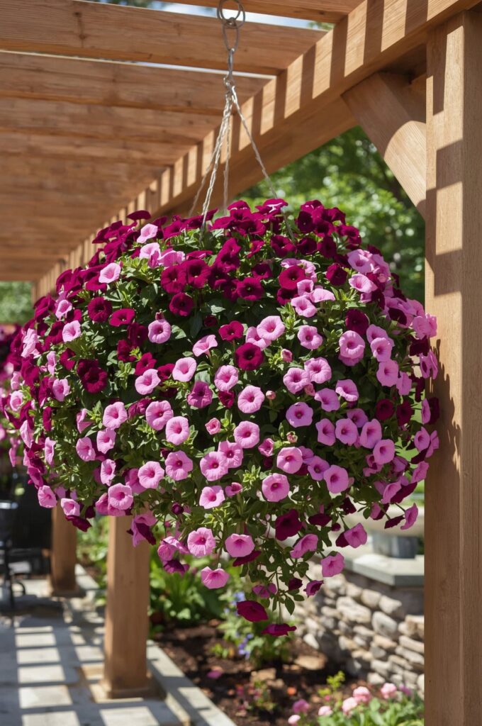 Hanging Baskets of Petunias