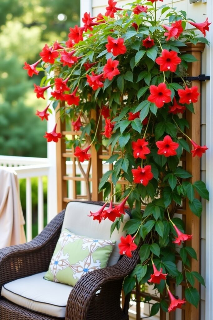 Mandevilla Vines on Trellises