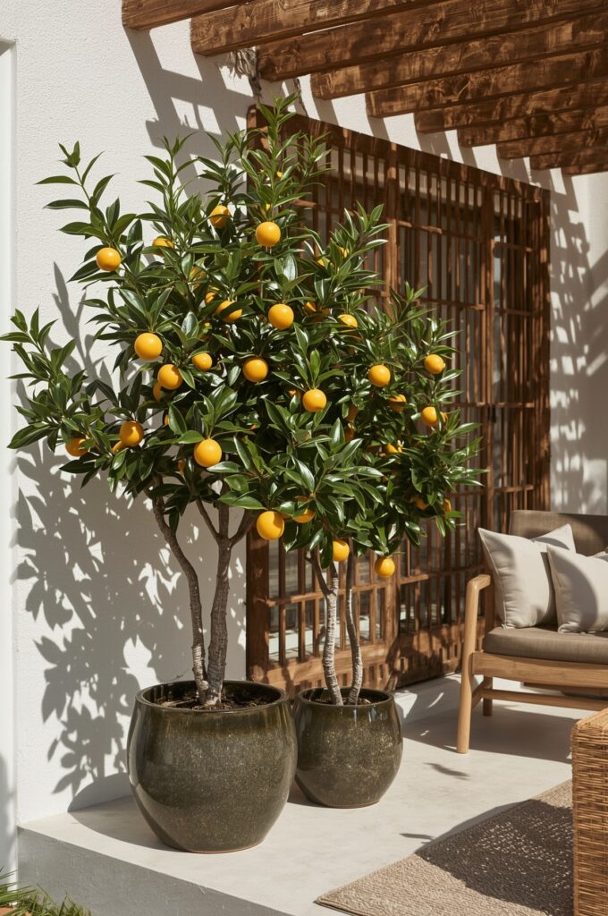 Compact Citrus Trees in Pots