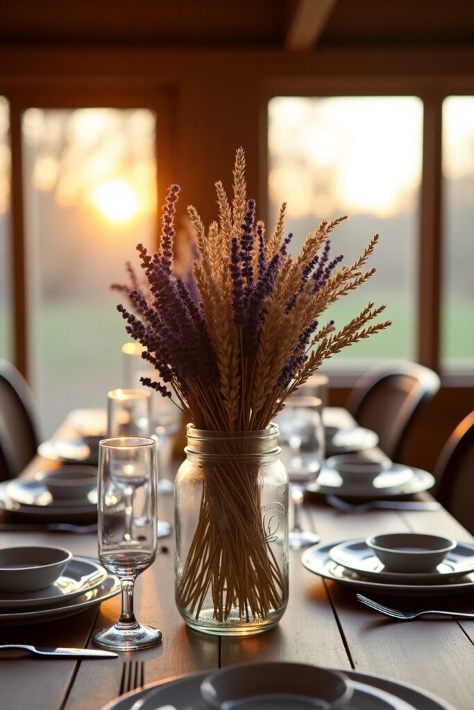 Dried Wheat or Lavender Centerpiece