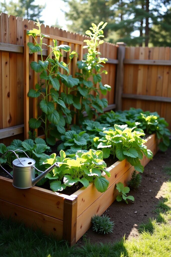 Raised Bed with Built-In Trellis