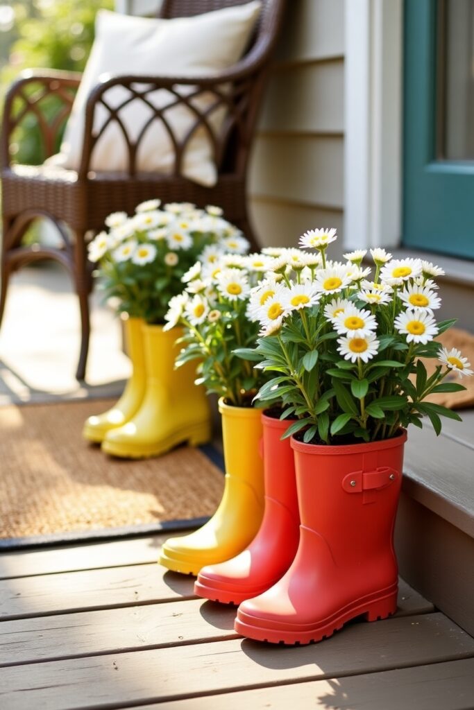 Recycled Rain Boot Planters