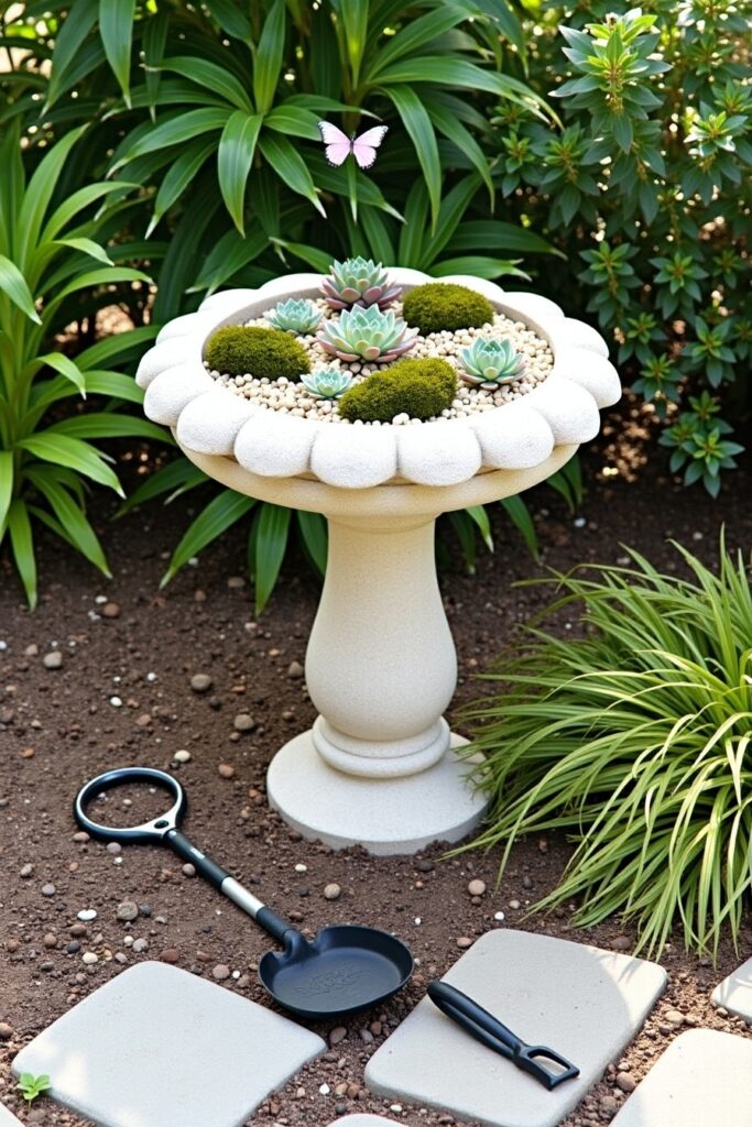 Birdbath Succulent Bowl