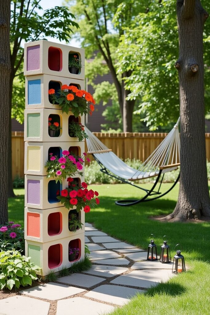 Cinder Block Garden Divider