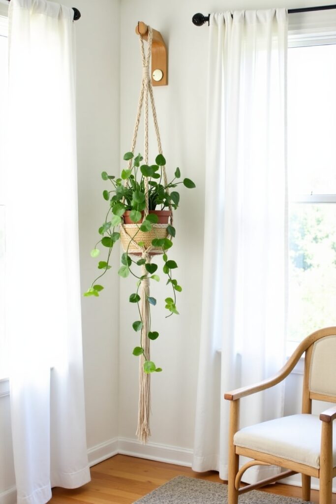 Hanging Macrame Plant Shelf
