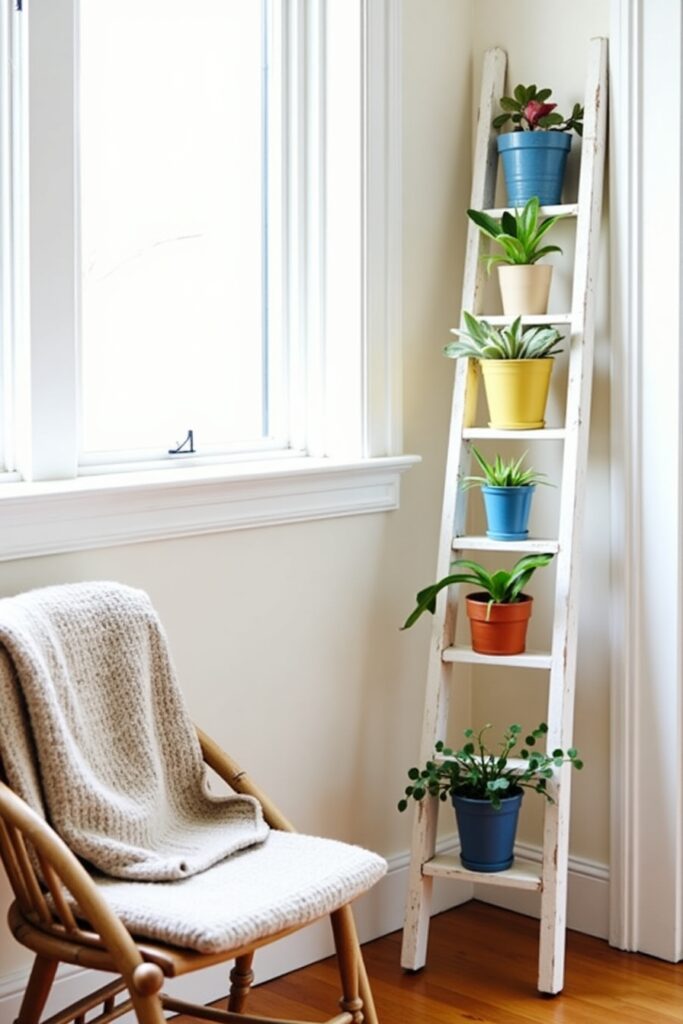 Upcycled Ladder Plant Stand