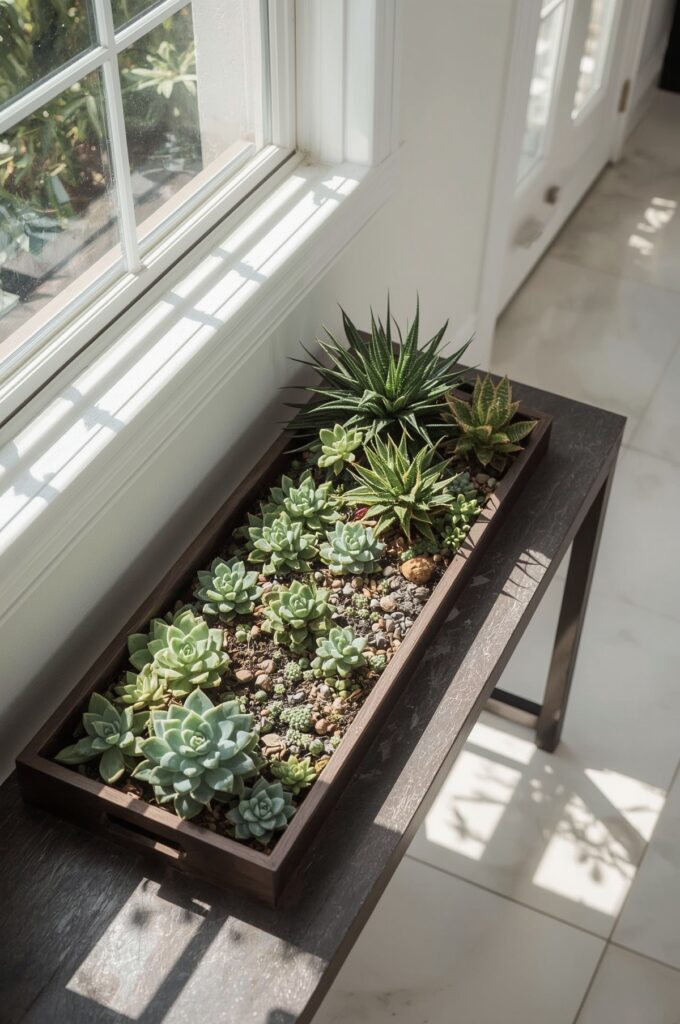 Succulent Trays in Sunlight