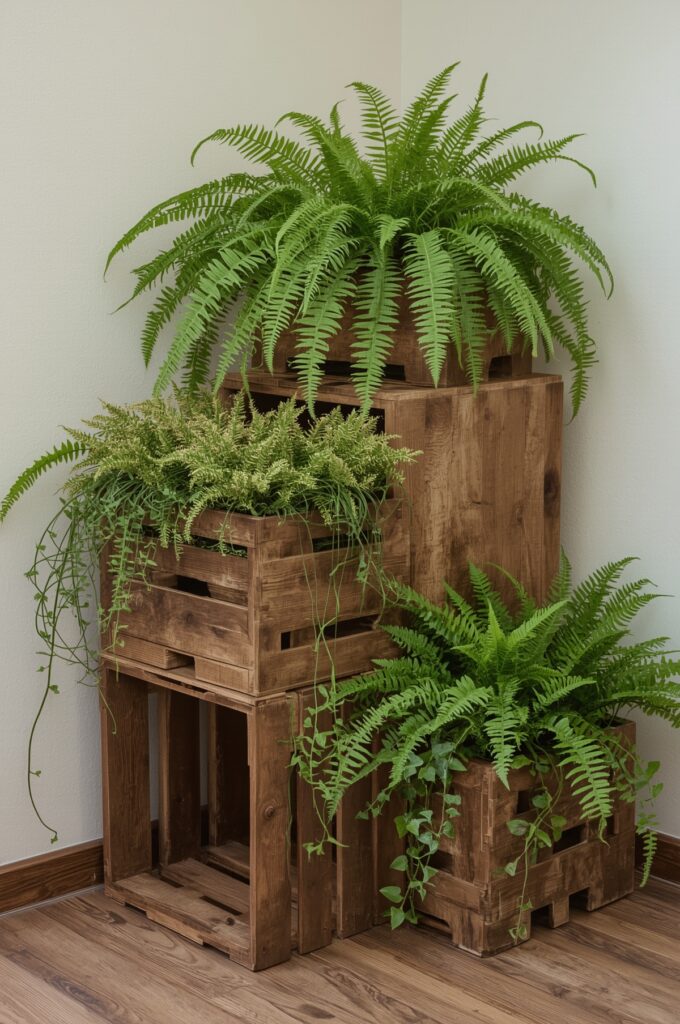 Wooden Crate Planters