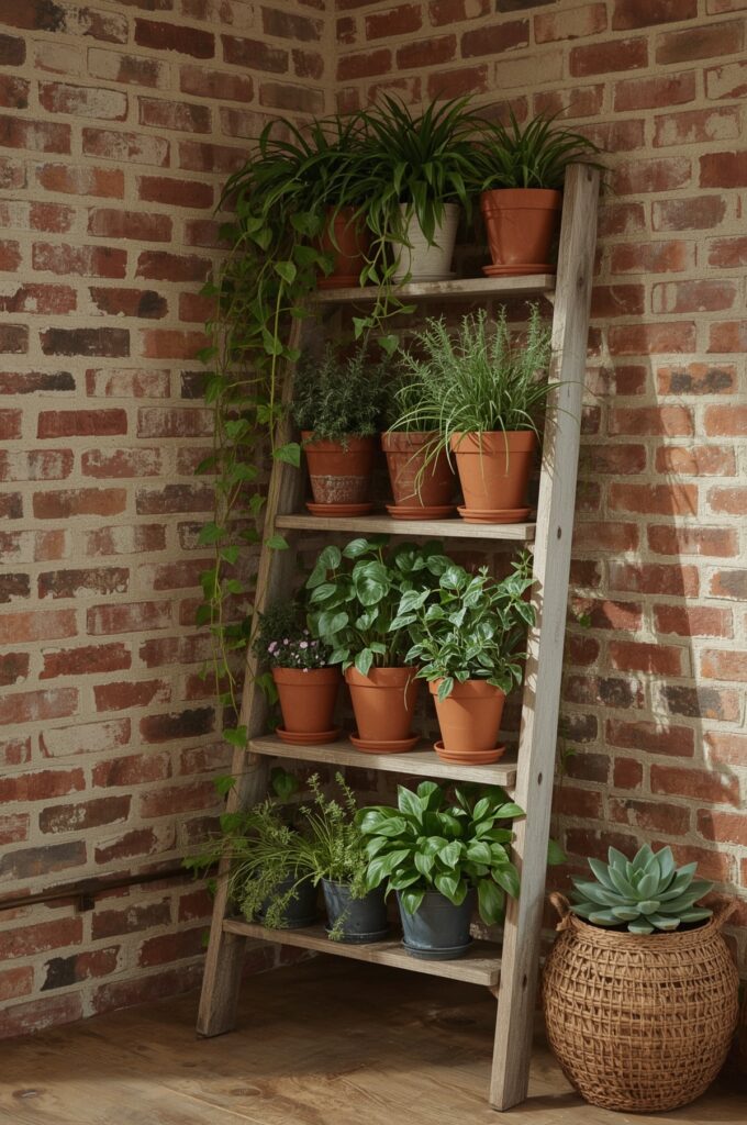 Corner Ladder Shelf