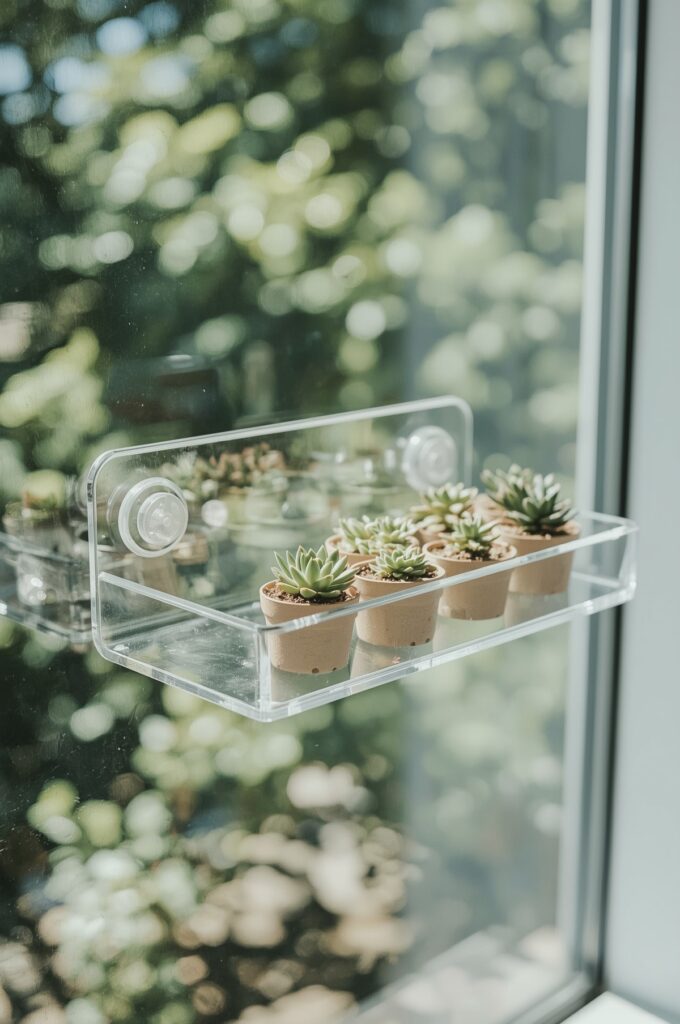 Suction-Cup Acrylic Shelf