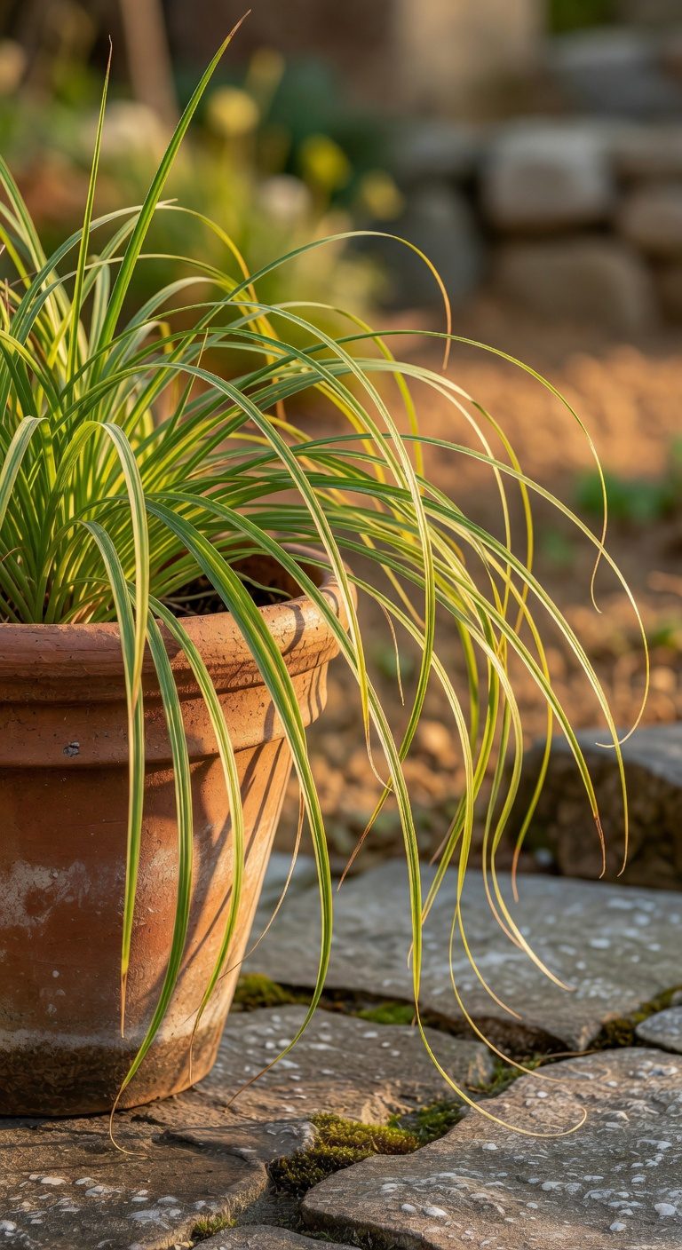 cascading grasses softening edges