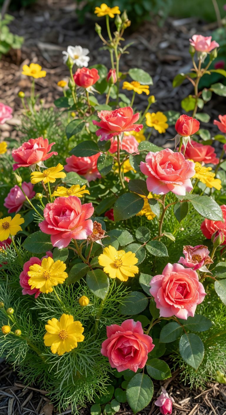colorful low maintenance garden pairing