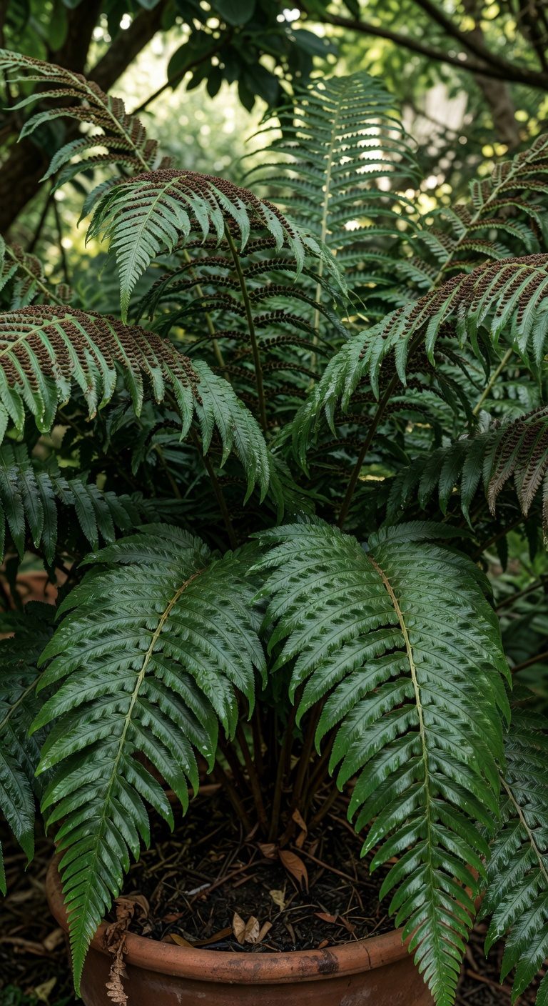 giant chain ferns in containers