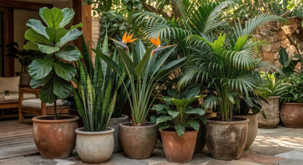 outdoor landscaping potted plants