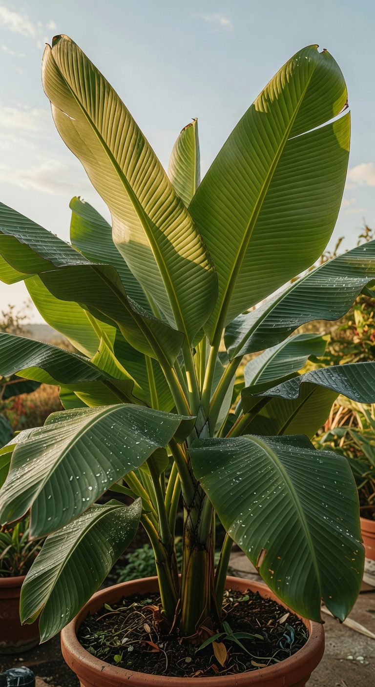 potted banana plant care
