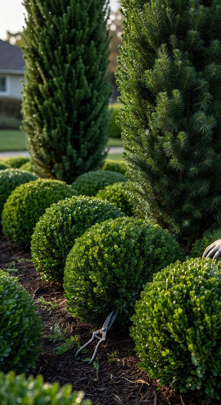 structured low maintenance landscaping plants