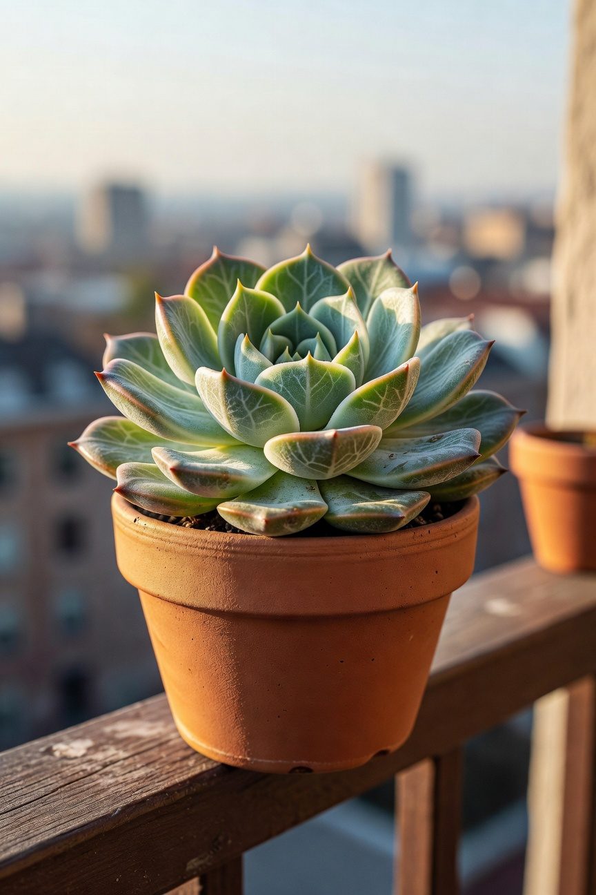 drought resistant succulent balcony garden