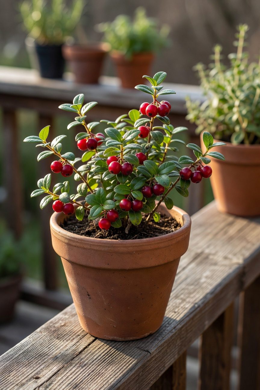 container grown edible berry bushes