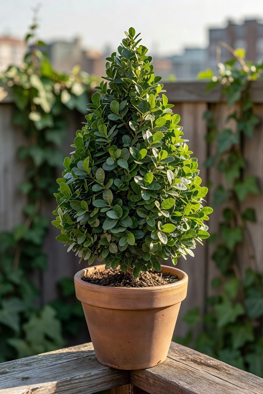 evergreen topiary for structure