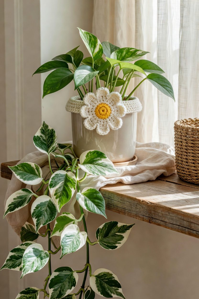 bright daisy crochet accents