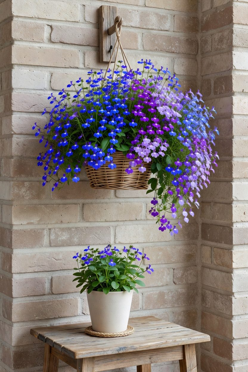 cascading lobelia plant growth