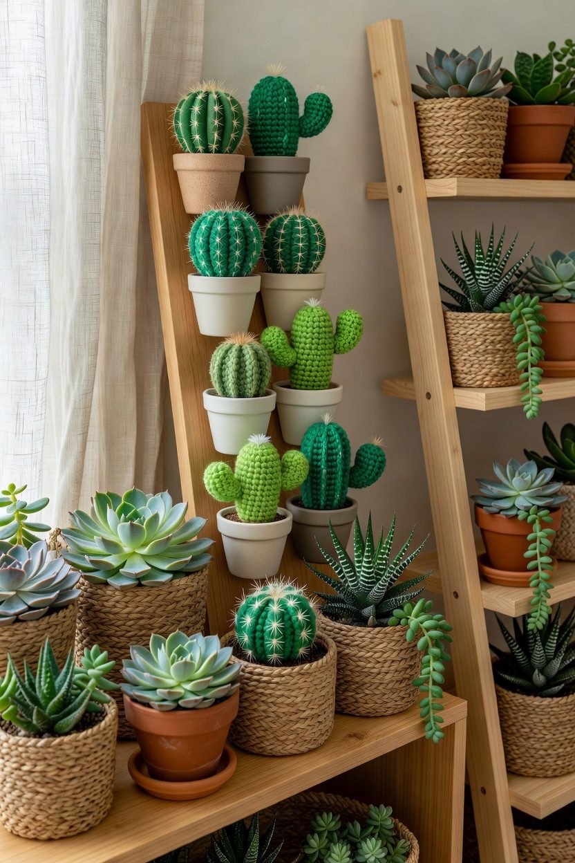 crochet cactus in pot