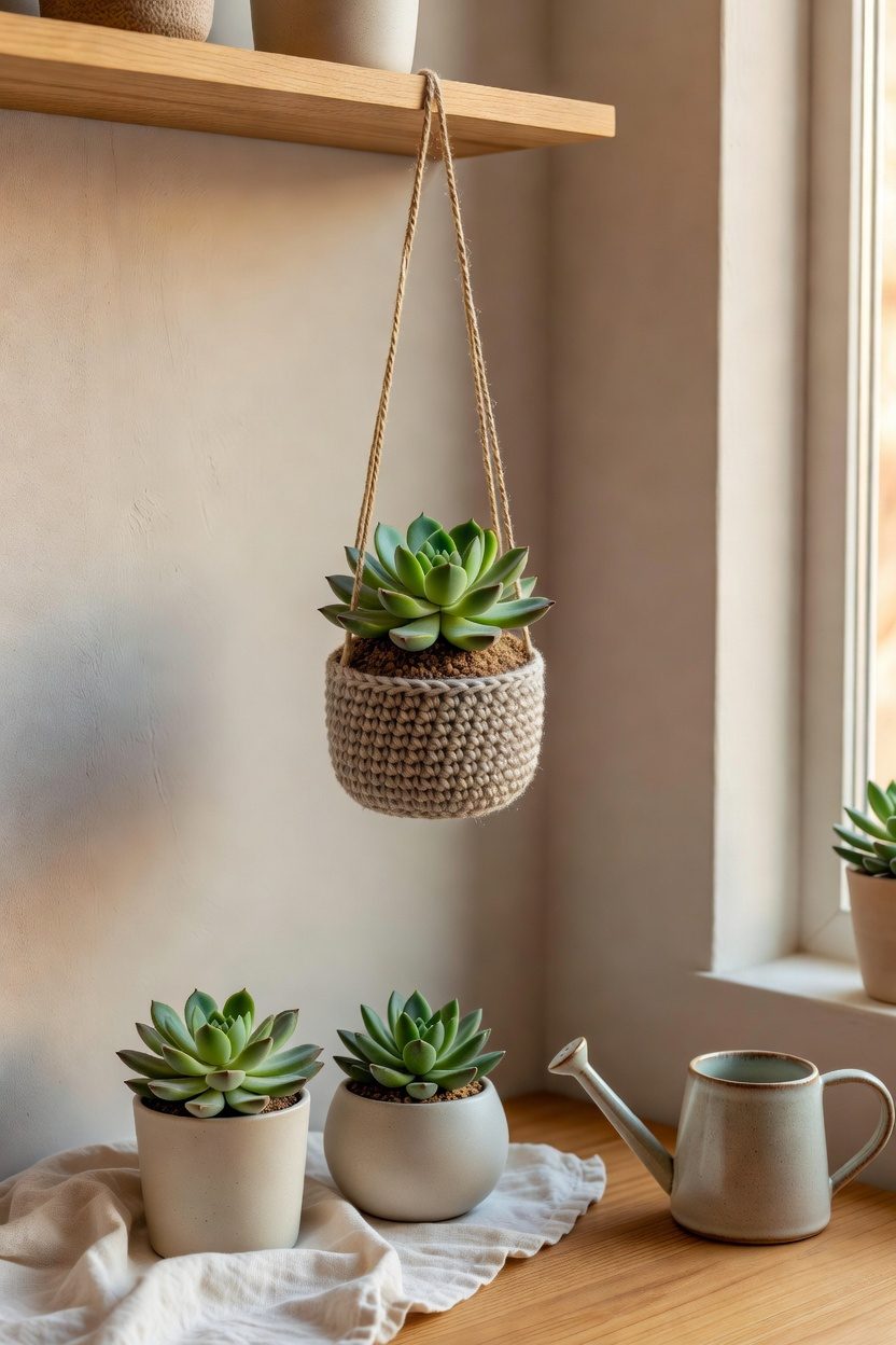 crochet realistic succulent plants