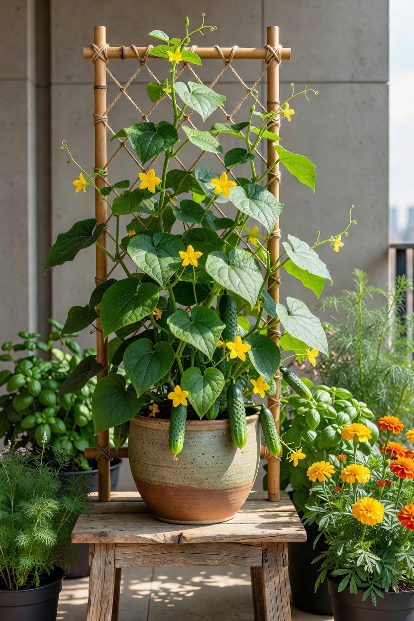 cucumbers thrive in containers