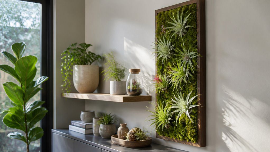 moss and air plant wall