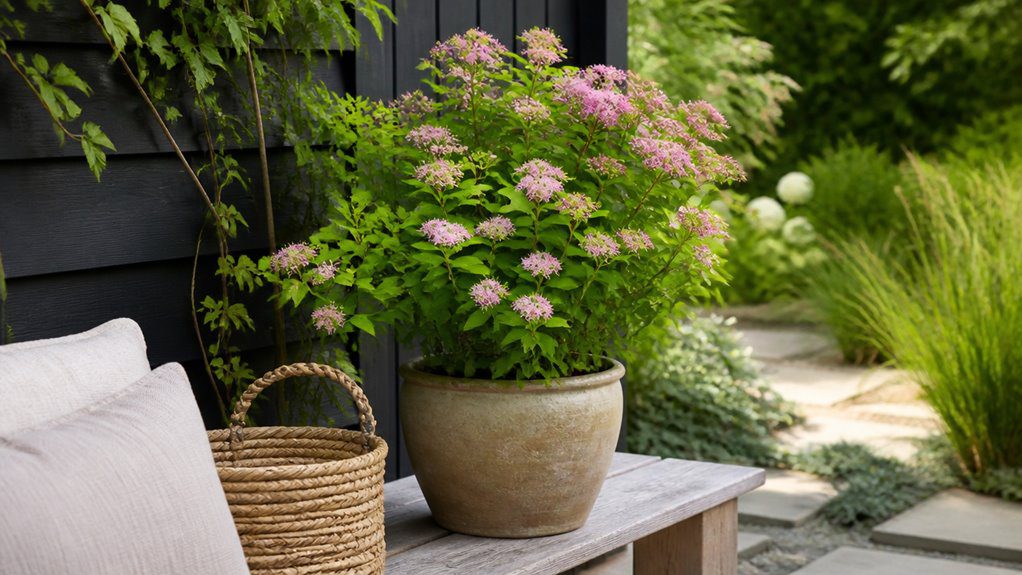 seasonal privacy with colorful shrubs