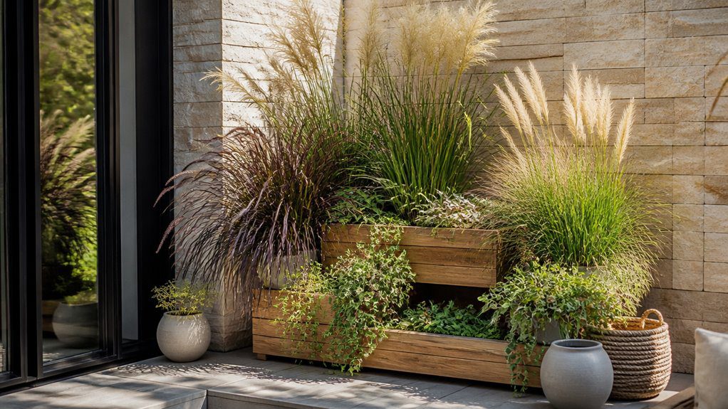 seasonal privacy with grasses