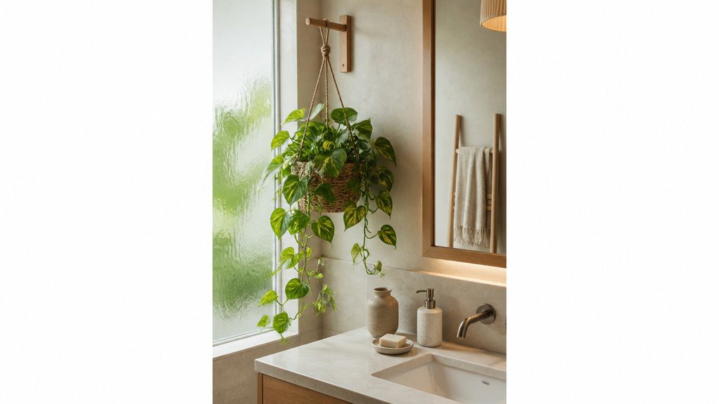 spa inspired bathroom greenery